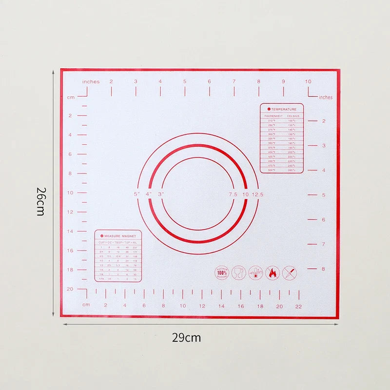 Silikonpad Backmatte: 60/50/40cm Blatt zum Kneten von Teig - Antihaft-Küchenwerkzeug zum Ausrollen von Pizza und großem Teig