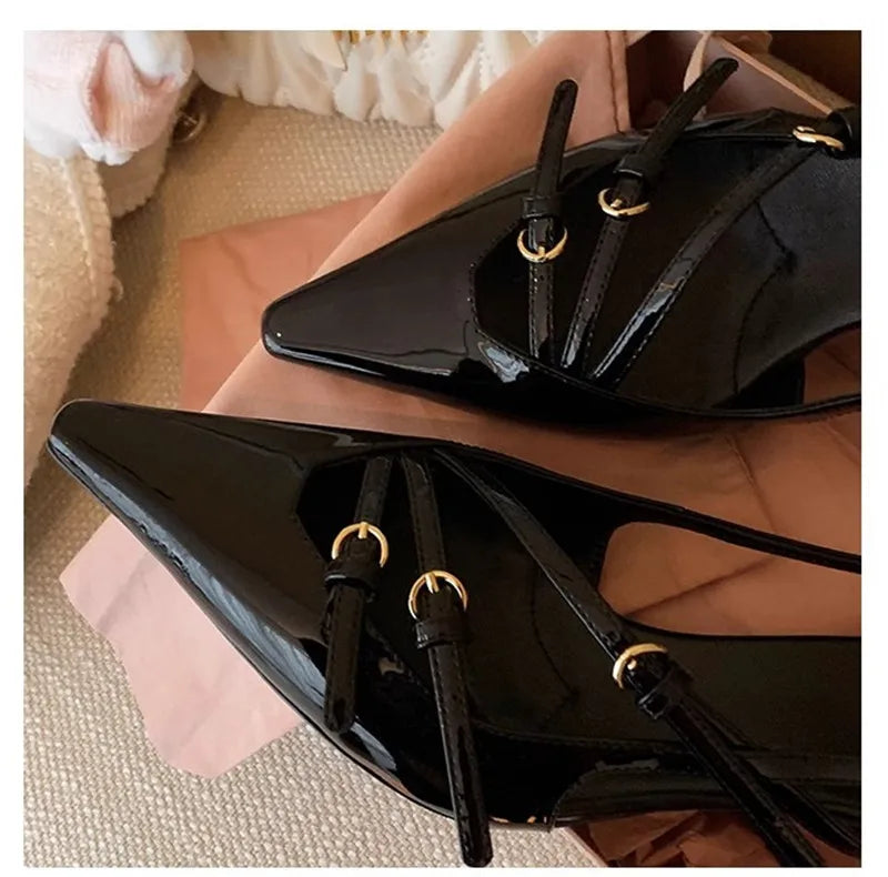 Patentleder Quadratzehen Damen Pumps 6cm hohe Absätze Elegante Frühling Sommer Büro Damen Schuhe
