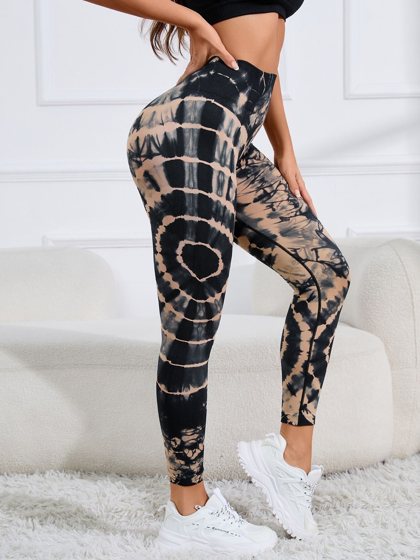 Frauen Druck Nahtlose Hose Leopard Hohe Taille Leggings Dünne Fitness Hose Push-Up Leggings Sporthose Gym Workout Leggings