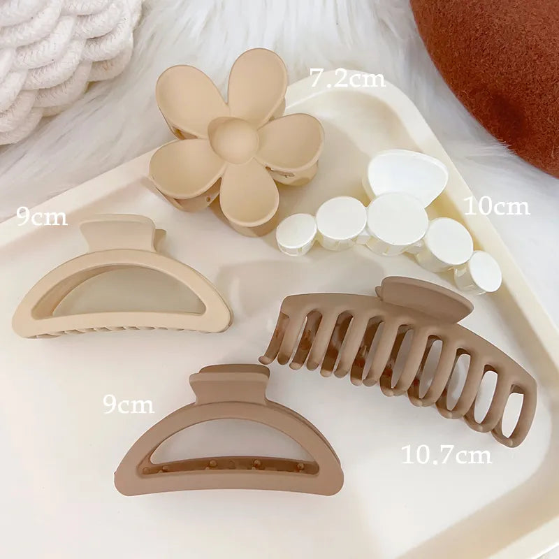 Kopfbedeckung Set Neue Damenmode Krallenclip Kaffee Schwarz Acryl Große Haarklammer Koreanisch Für Mädchen Clip Barrette Haarschmuck