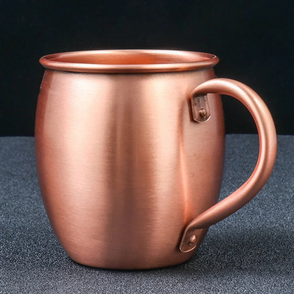 530ML 100% reines Kupferbecher Moskau Mule Becher Trommelbecher Cocktailbecher reines Kupferbecher Restaurant Bar Kaltgetränkebecher, B