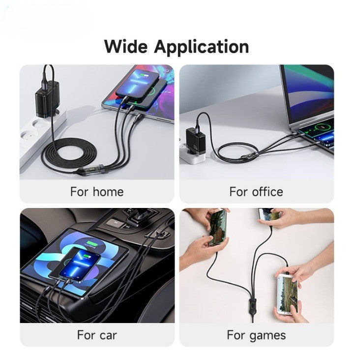 3in1 Digitalanzeige Schnellladung Universalkabel