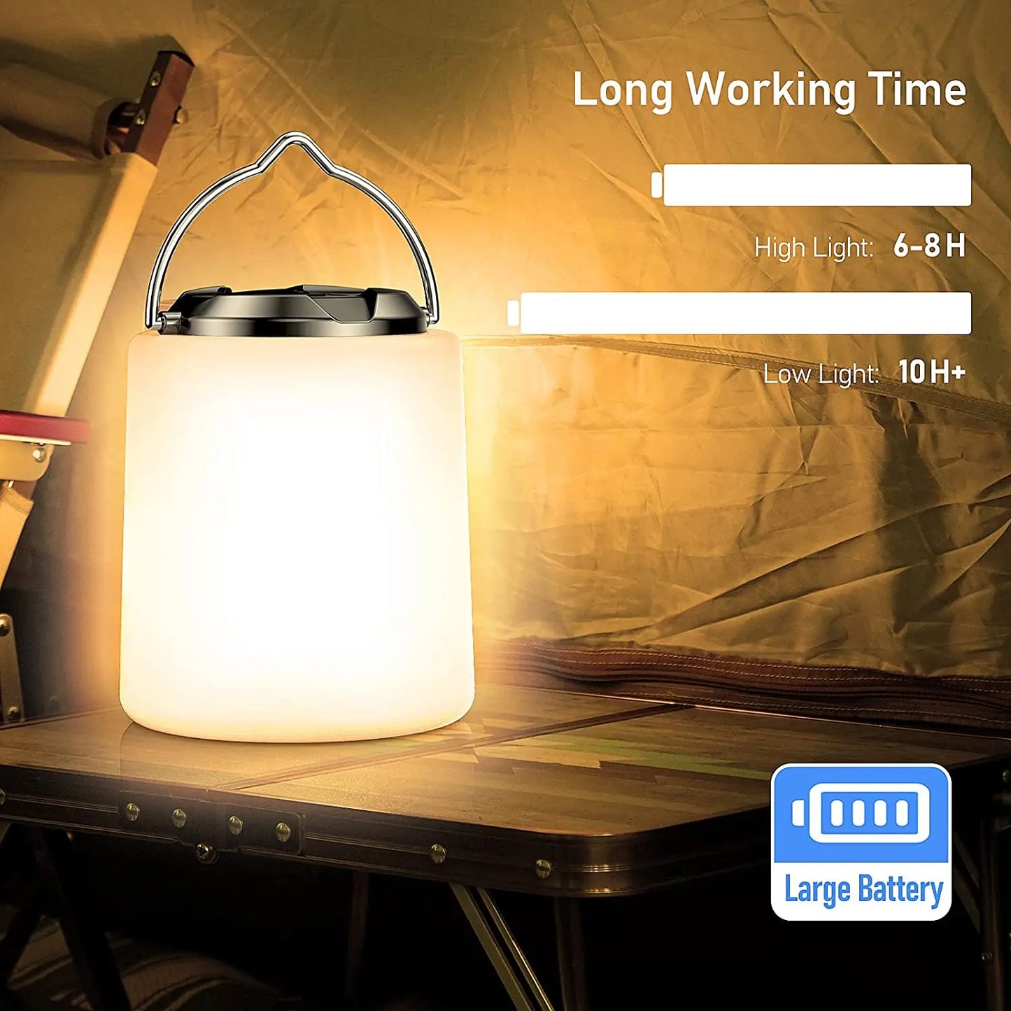 Camping-Taschenlampe - 3000K Warmweiß wasserdichtes Notlicht
