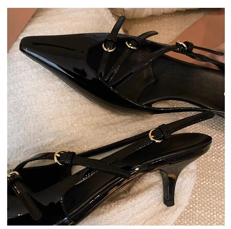 Patentleder Quadratzehen Damen Pumps 6cm hohe Absätze Elegante Frühling Sommer Büro Damen Schuhe
