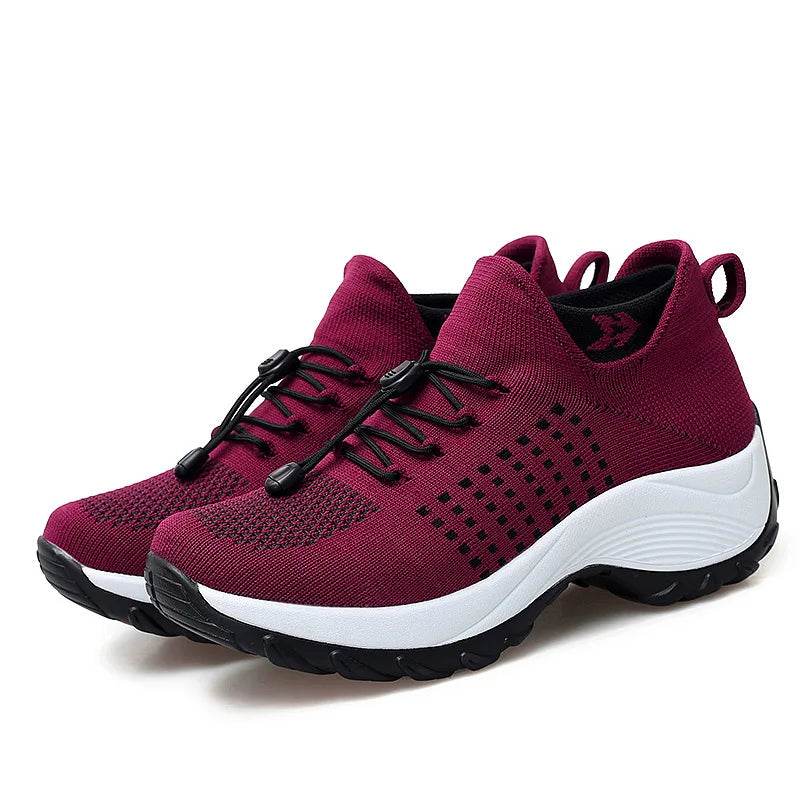 Sneakers Damen Orthopädische Sneakers Damen Plattform Weiß Schwarz Rot Sportschuhe Damen Freizeitschuhe