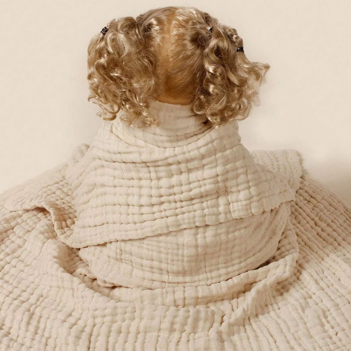 Sandsberg | Luxuriöse 6-lagige Baumwoll-atmungsaktive Baby-Wickeldecke mit Spitzenrand