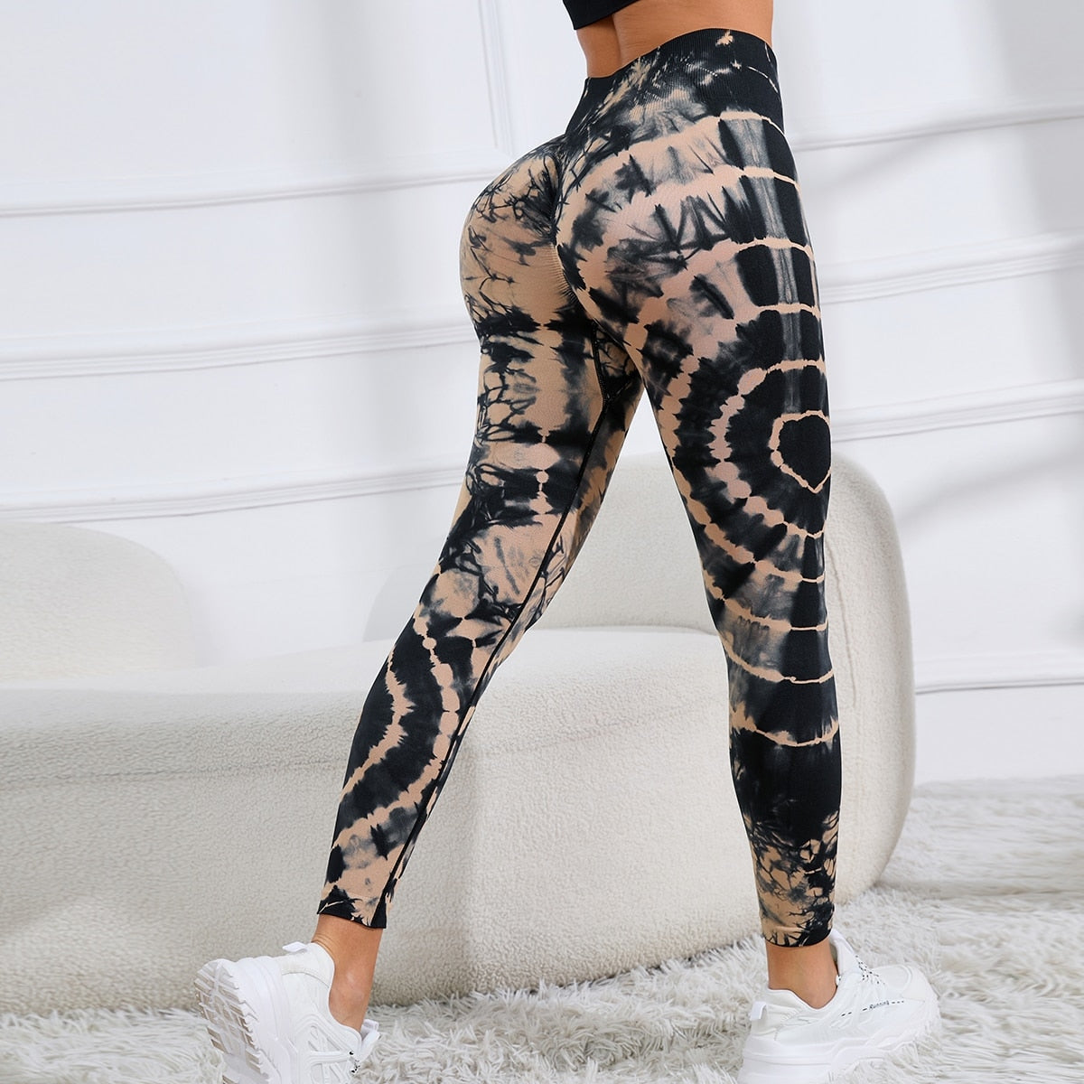 Frauen Druck Nahtlose Hose Leopard Hohe Taille Leggings Dünne Fitness Hose Push-Up Leggings Sporthose Gym Workout Leggings