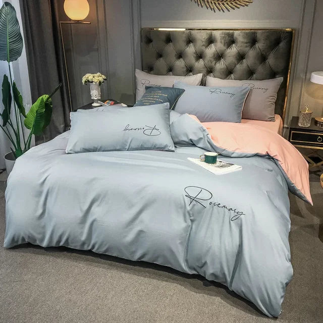 EmbroiLux Bettwäsche - Elegante Luxus Bettbezug mit Stickdesign