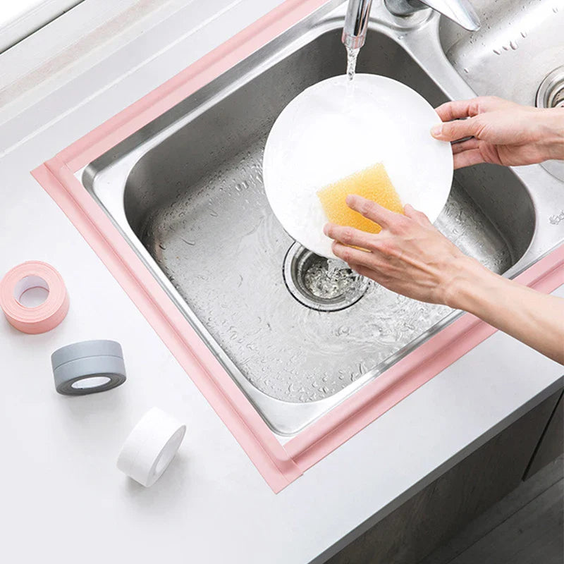 PVC wasserdichter Wandaufkleber - Selbstklebendes Dichtungsband für Küche und Bad, schimmelresistentes Spül- und Herdrissband, Badewannen-Eckenschutz