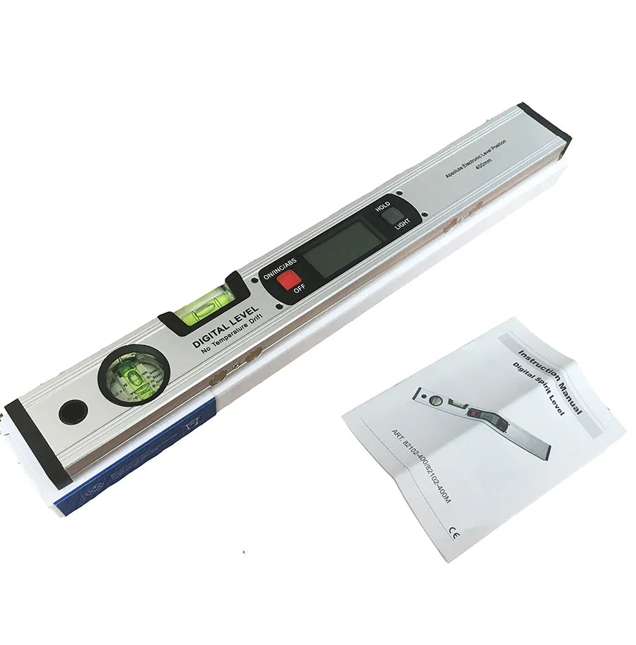 Digitaler Protractor Winkelmesser | 360° Elektronisches Neigungsmesser mit optionalen Magneten | Wasserwaage & Gefälle Testlineal - 400mm Länge