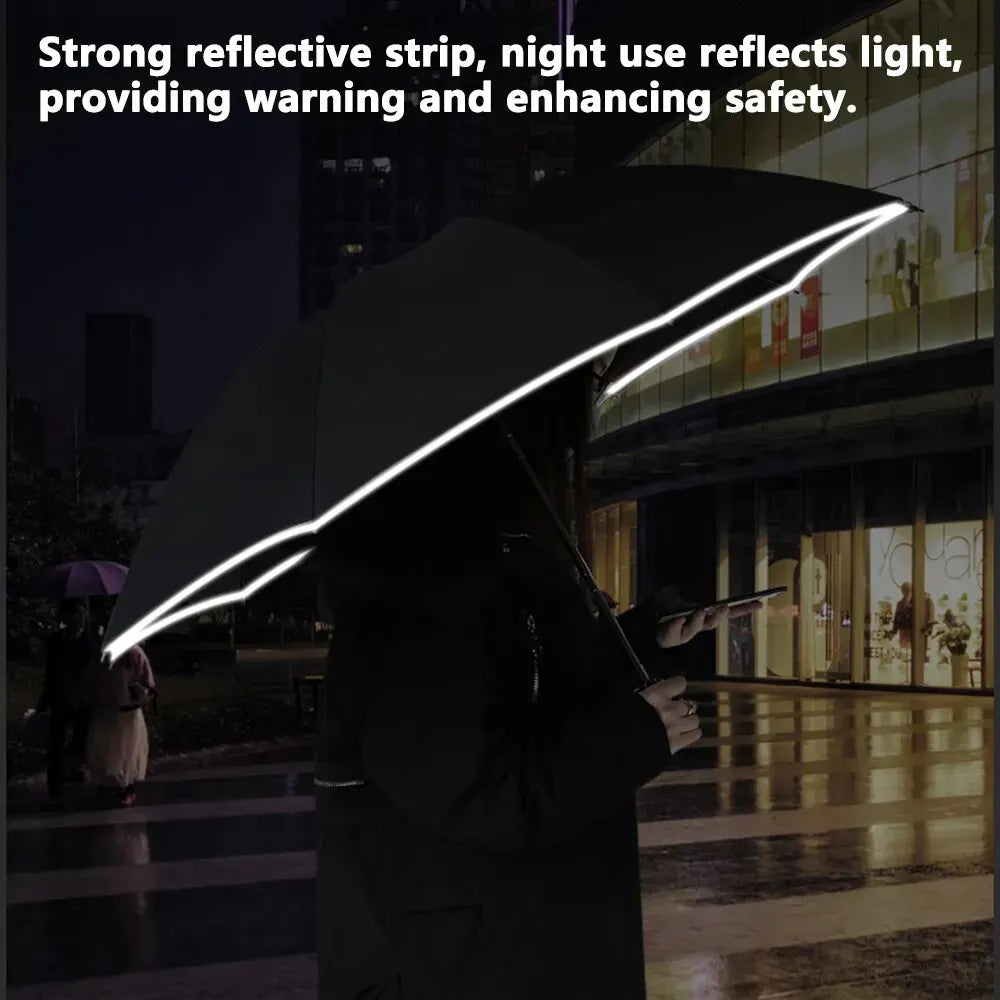 Vollautomatischer Sonnenschutzschirm mit LED-Taschenlampe - Klappbarer wasserdichter UV-Sonnenschirm, regenfest, windresistenter Schirm