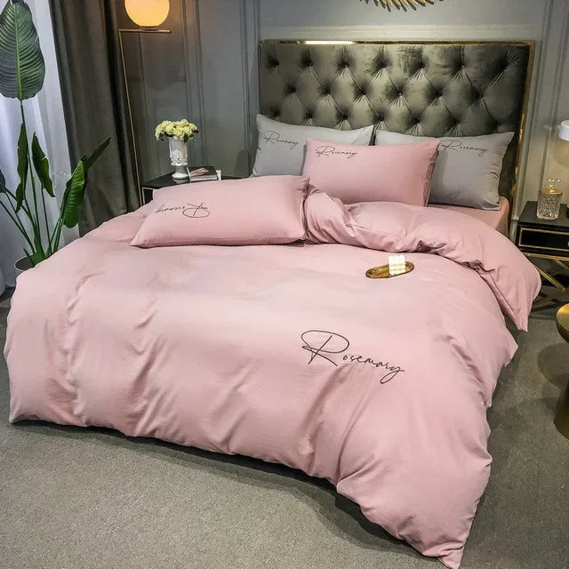 EmbroiLux Bettwäsche - Elegante Luxus Bettbezug mit Stickdesign