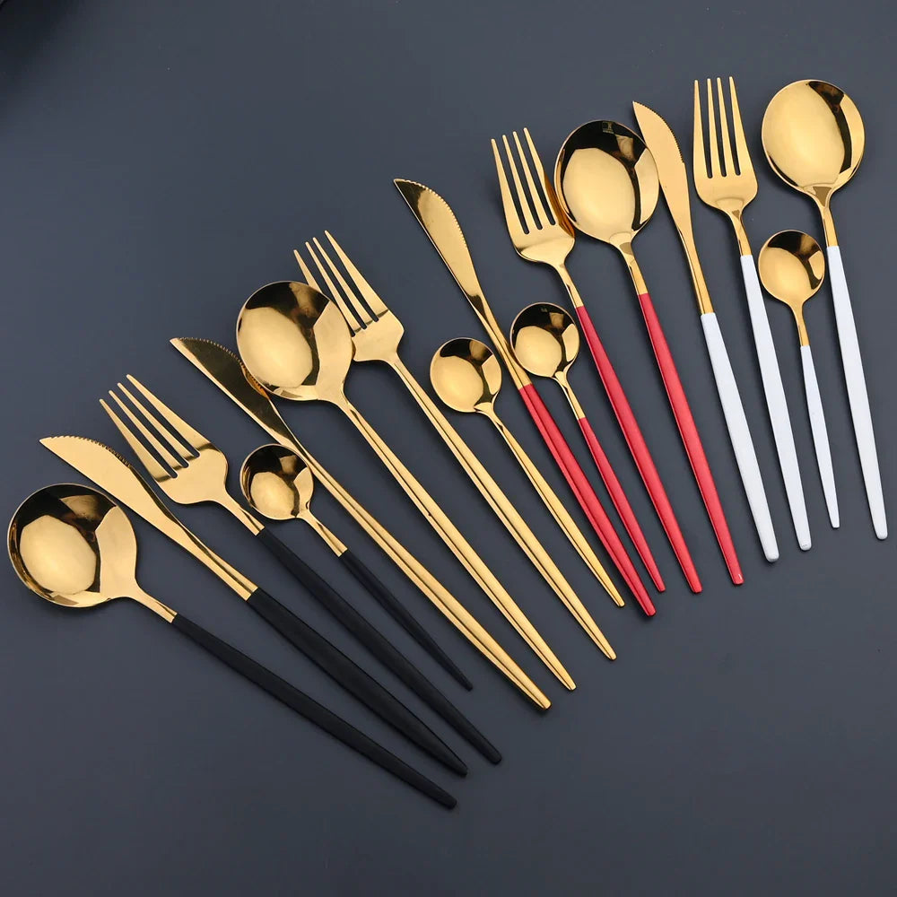 24-teiliges schwarzes Besteckset