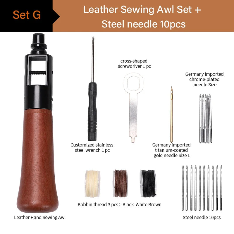 WUTA Leder Nähahle Faden Kit – Speedy Stitcher DIY Leder Handwerks Rand Nähwerkzeuge, Schuhmacher und Canvas Reparatur Kit