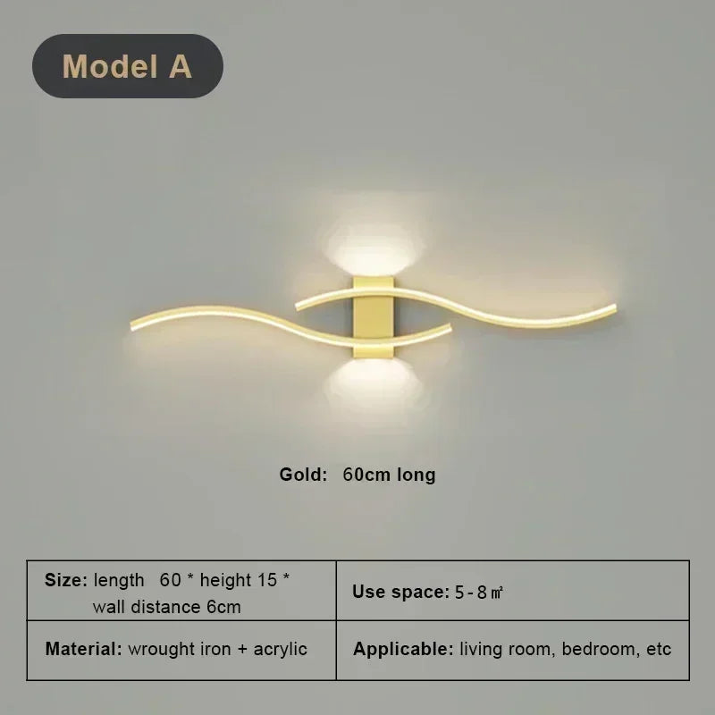 Moderne LED-Wandleuchte – Wandbeleuchtung für Wohnzimmer, Schlafzimmer und Flur – Stilvolle Innenraumbeleuchtung