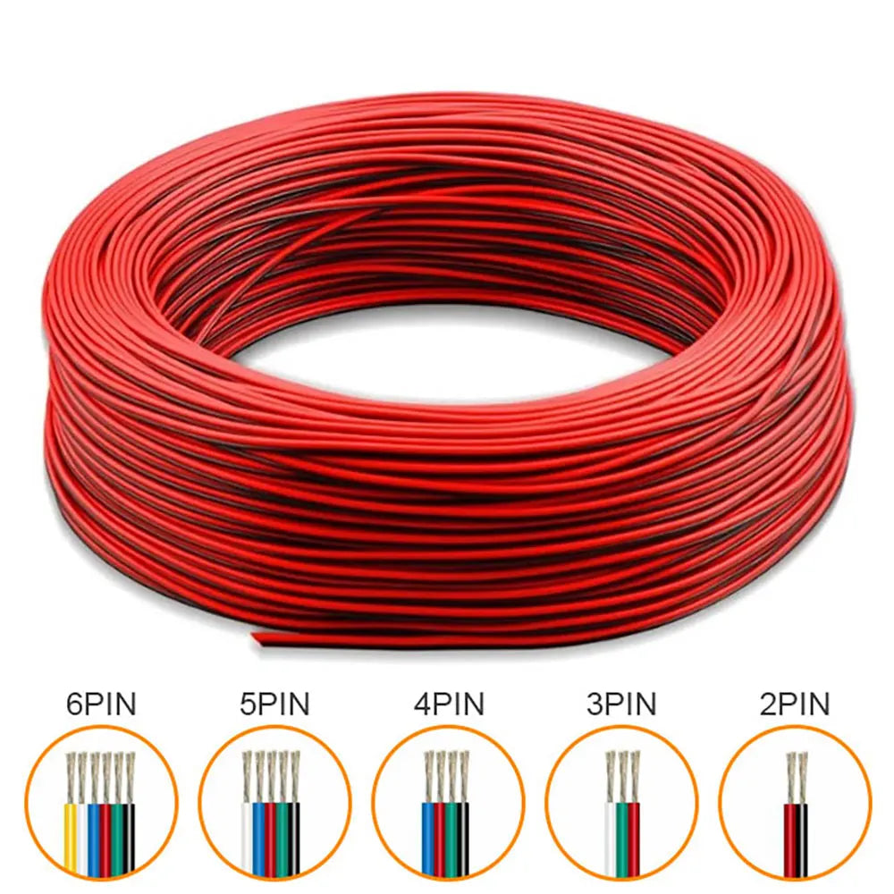 2Pin zu 6Pin LED Verlängerungskabel – 1-10m Flexibles Elektrisches Kabel für WS2812B, WS2811, SK6812, 5050 RGBW LED Streifenlicht (22AWG, 20AWG, 18AWG)