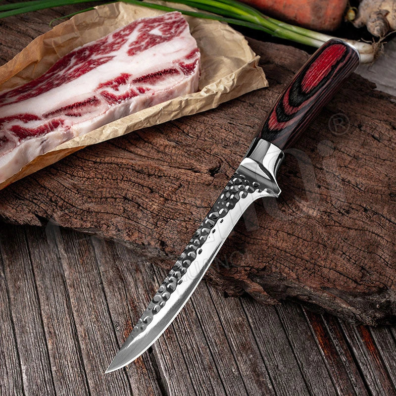 Handgefertigtes Edelstahl Chef Ausbeinmesser - Scharfes Fleischmesser, Angelmesser und Metzgerwerkzeug zum Schneiden