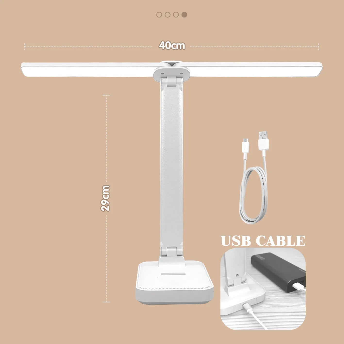 LED-Schreibtischlampe USB wiederaufladbar Tischlampe 3 Stufen dimmbar Touch-Schreibtischbeleuchtung Augenschutz faltbar für Schlafzimmer Schreibtischlicht