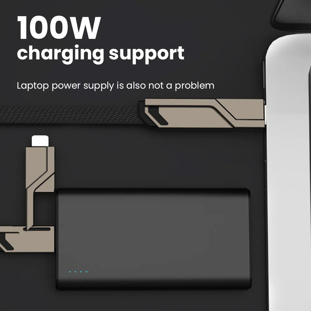 4-in-1 Das Kabel Schnellladegerät für iPhone Serie und Samsung Serie
