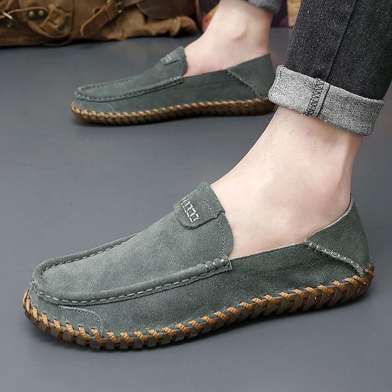 Goldene Setzlinge Freizeit Schuhe Herren Partystiefel Kuh Wildleder Leder Driving Flats Leichtgewicht Freizeit Sozial Mokassin