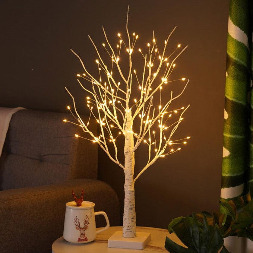 Elegante Birken LED Lampe Geldbaum