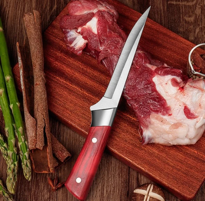 Edelstahl Ausbeinmesser – Küchen Obstpflücker, Fleisch, Schweinefleisch, Rindfleisch und Fischschneider mit Chefmesser und Abdeckung