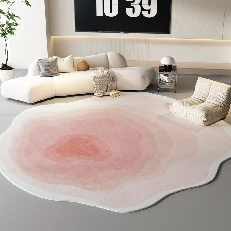 Sandsberg | Sara Luxe Irregulärer Pink Fluffy Teppich – Weich und stilvoll für Schlafzimmer und Wohnzimmer