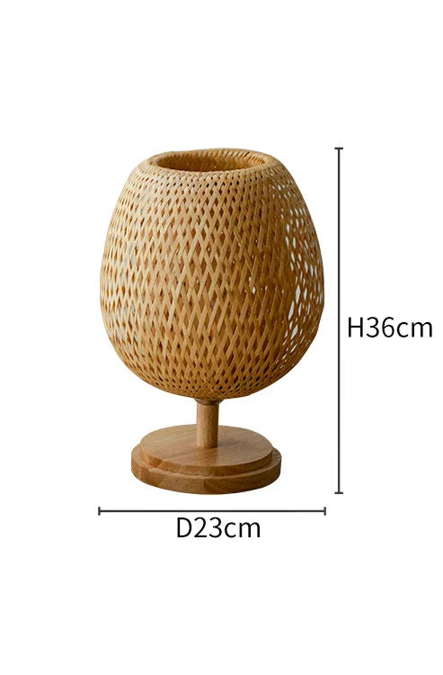 Japanische Tischlampe Nachttischlampe Schlafzimmer Ins Wind Warm Nordic Bambus Geflochten Licht Warmes Nachtlicht Retro Schreibtischlampe