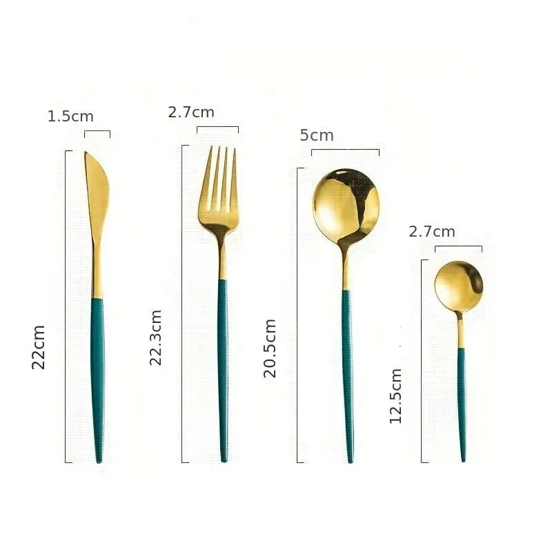 Gold Besteckset Luxus – 24-teilig für stilvolles Dinnererlebnis