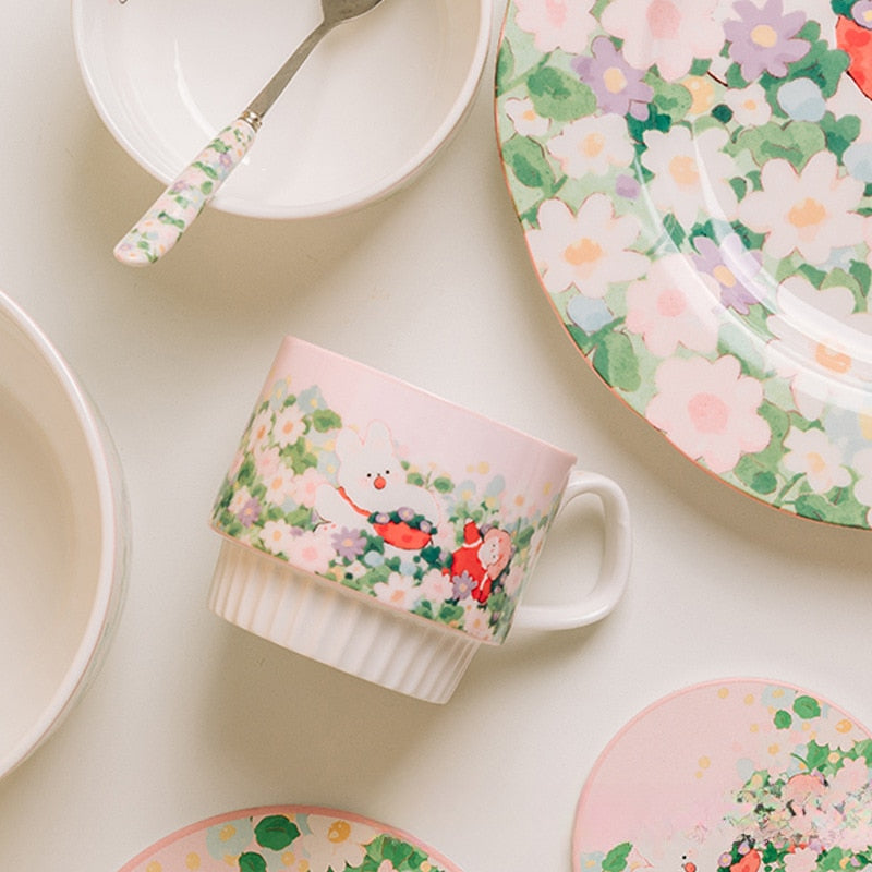 Blumenhase Keramiktassen
