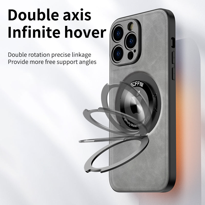 Magsafe-Halter aus Schaffellleder mit drehbarer Halterung für das iPhone