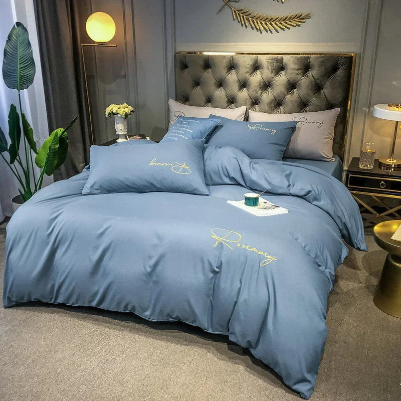 EmbroiLux Bettwäsche - Elegante Luxus Bettbezug mit Stickdesign