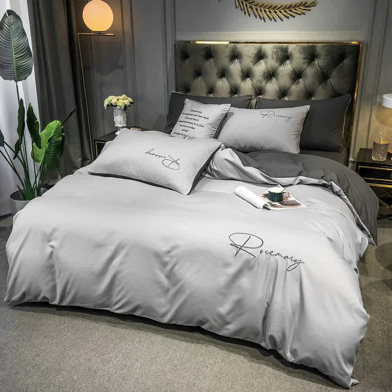 EmbroiLux Bettwäsche - Elegante Luxus Bettbezug mit Stickdesign