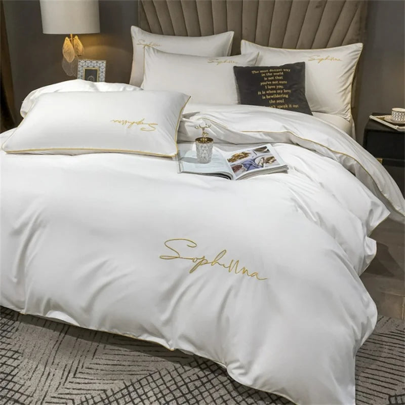 EmbroiLux Bettwäsche - Elegante Luxus Bettbezug mit Stickdesign