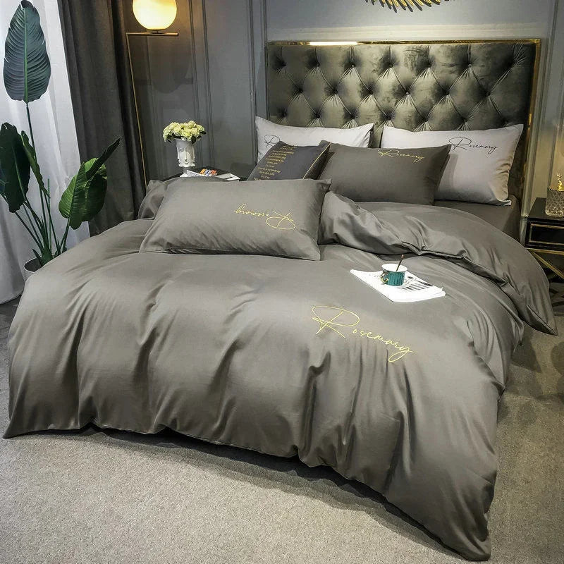 EmbroiLux Bettwäsche - Elegante Luxus Bettbezug mit Stickdesign