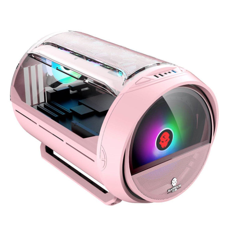 Sandsberg | GAMEKM Genki Bomb Persönlichkeit Gaming Internet Café Seiten Durch Gaming Gehäuse USB 3.0 Wassergekühltes Desktop-Computergehäuse (Pink)