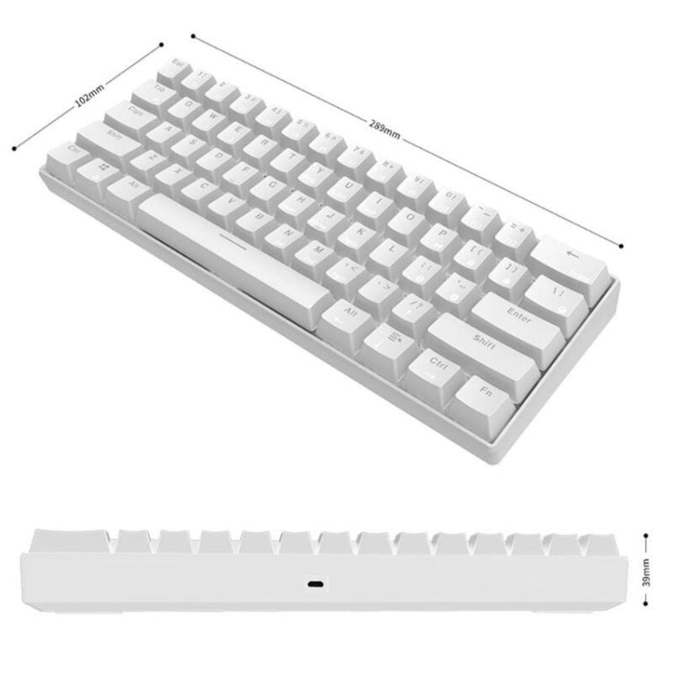 Sandsberg | RK61 61 Tasten Bluetooth / 2.4G Wireless / USB Kabelgebunden Drei Modi Tablet Mobile Gaming Mechanische Tastatur, Kabellänge: 1,5 m, Stil: Grüner Schaft (Weiß)