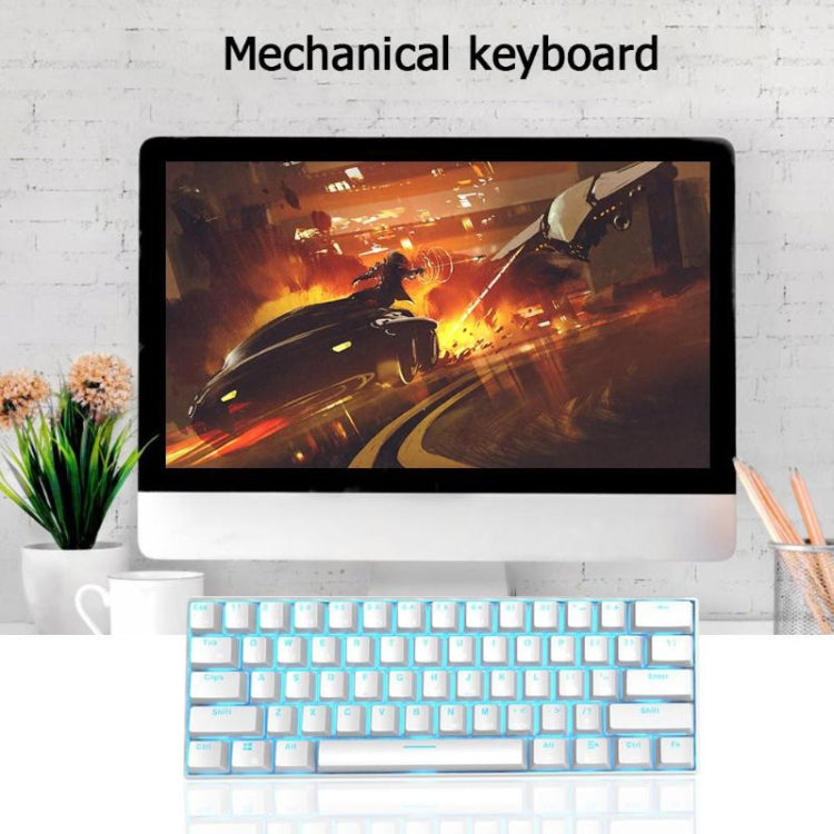 Sandsberg | RK61 61 Tasten Bluetooth / 2.4G Wireless / USB Kabelgebunden Drei Modi Tablet Mobile Gaming Mechanische Tastatur, Kabellänge: 1,5 m, Stil: Grüner Schaft (Weiß)