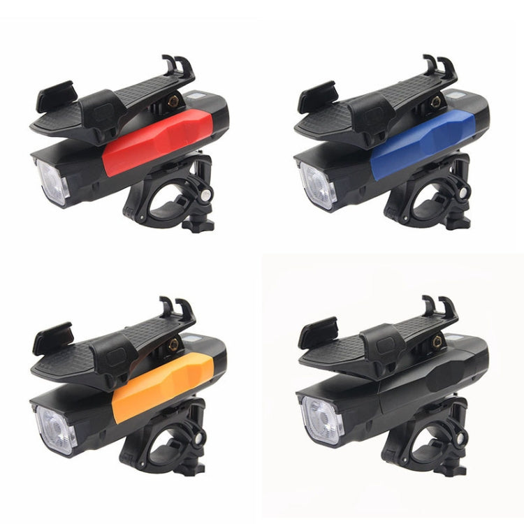 Sandsberg | 500LM Fahrradlicht Mobiltelefonhalter Multifunktionelles Frontlicht mit Hupe 4000 mAh (Schwarz Blau)