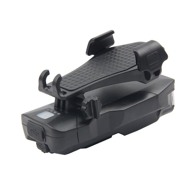 Sandsberg | 500LM Fahrradlicht Handyhalter Multifunktionales Fahrlicht mit Horn 2400 mAh (Schwarz Blau)