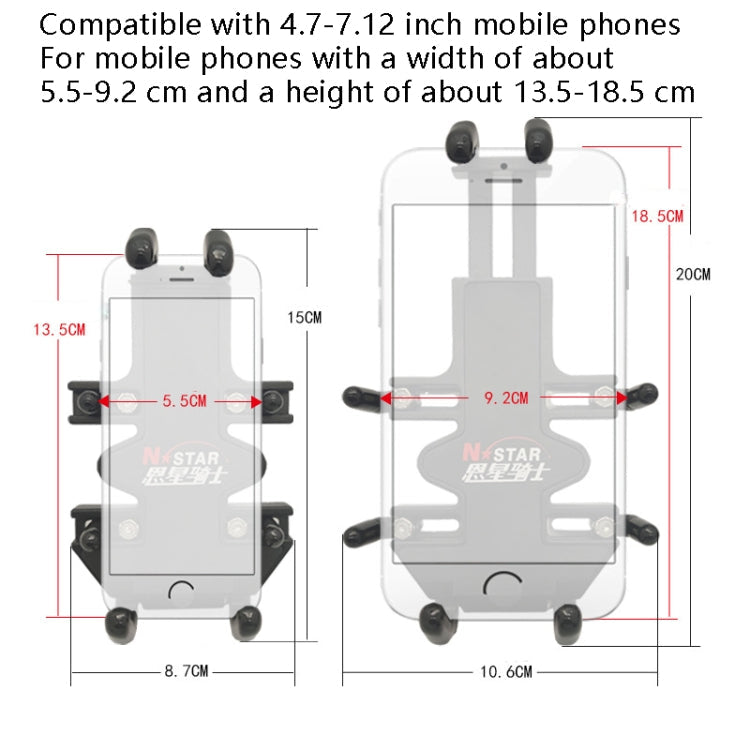 Sandsberg | N-STAR NJN001 Motorrad Fahrrad Kompatibel Handy Halter Aluminium Zubehör Fahrgeräte (Mit M10 Kugel)