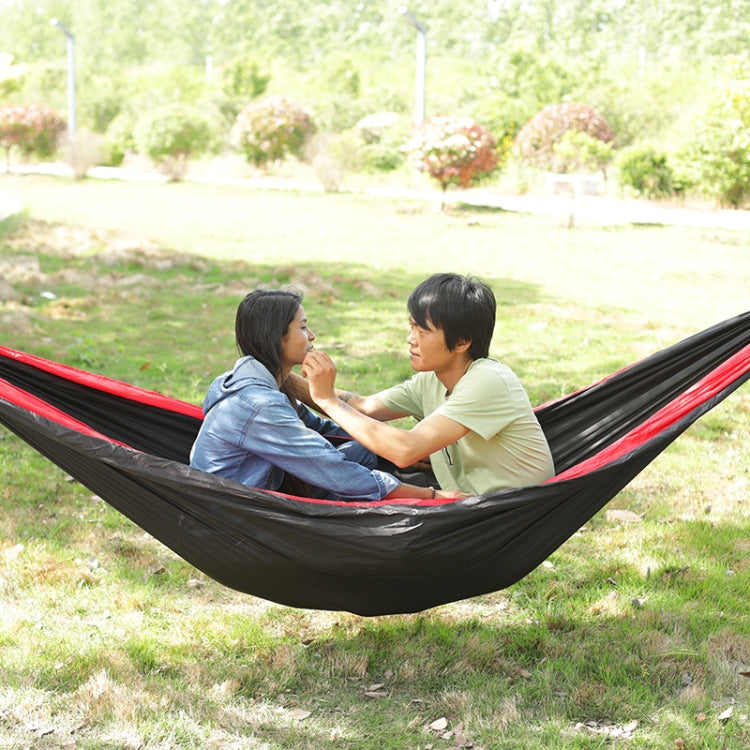 Sandsberg | Outdoor-Hängematte Nylon Fallschirmstoff Reise Camping Schwinge, Stil: 3m x 2m (Schwarz+Grau)