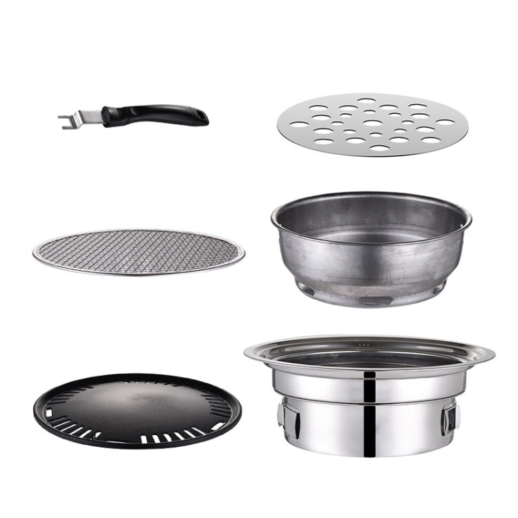 Sandsberg | Haushalts-Edelstahl-Holzkohlegrill Ofen Outdoor Camping Tragbarer Holzkohleofen Set, Größe: 40cm (Komplettset ohne Grill)