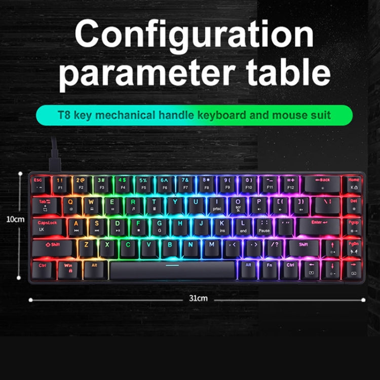 Sandsberg | T8 68 Tasten Mechanische Gaming Tastatur RGB Hinterleuchtet Kabelgebundene Tastatur, Kabellänge: 1,6m (Pink Grüner Schaft)