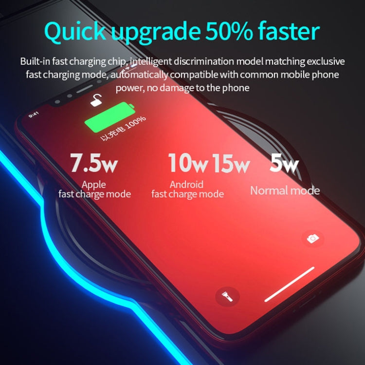Sandsberg | K9186 Multifunktionale RGB-Beleuchtung Mauspad mit Wireless Charger (Bunt)