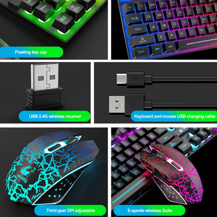 Sandsberg | ZIYOU LANG T87 Gaming Leuchtendes Kabelloses Tastatur- und Maus-Set (Blau)