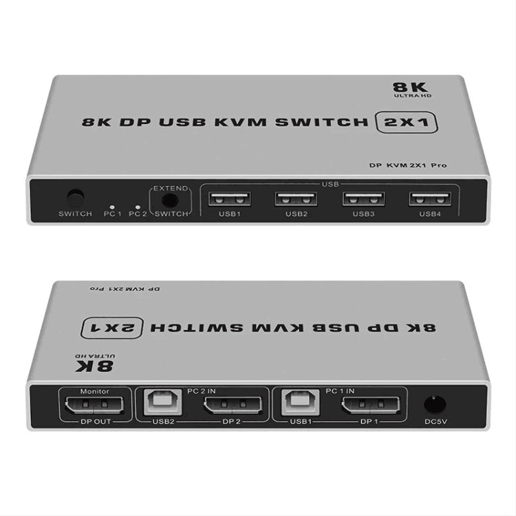Sandsberg | 8K KYSW59 60HZ DP USB KVM Switch 2-in-1 Computer Sharing Device