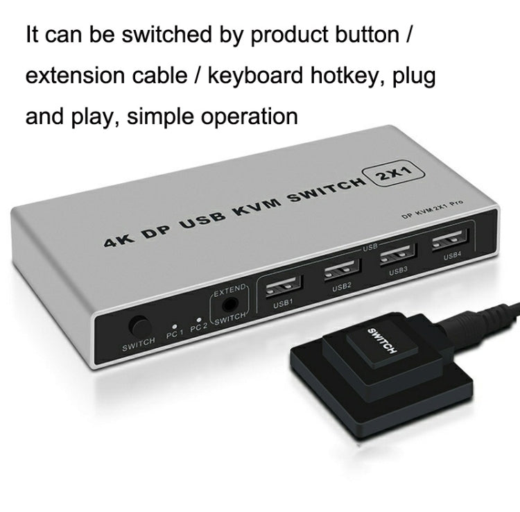 Sandsberg | 8K KYSW59 60HZ DP USB KVM Switch 2-in-1 Computer Sharing Device