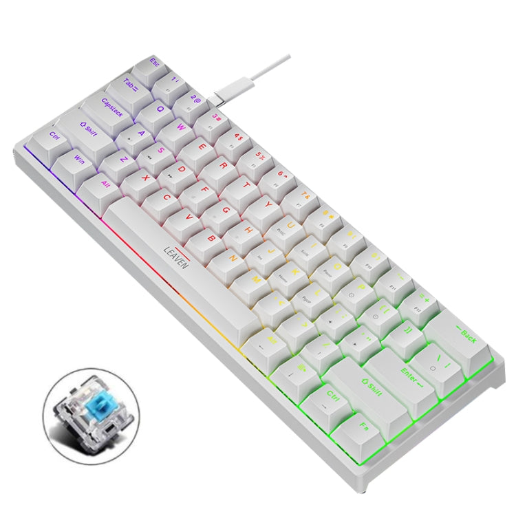 Sandsberg | LEAVEN K620 61 Tasten Hot Plug-in Leuchtende Gaming Kabelgebundene Mechanische Tastatur, Kabellänge: 1,8 m, Farbe: Weiß Grün Schaft