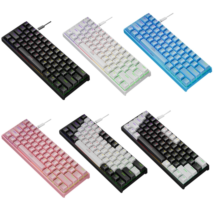 Sandsberg | LEAVEN K620 61 Tasten Hot Plug-in Glowing Game Kabellose Mechanische Tastatur, Kabellänge: 1,8 m, Farbe: Schwarz Weiß Grün Schaft